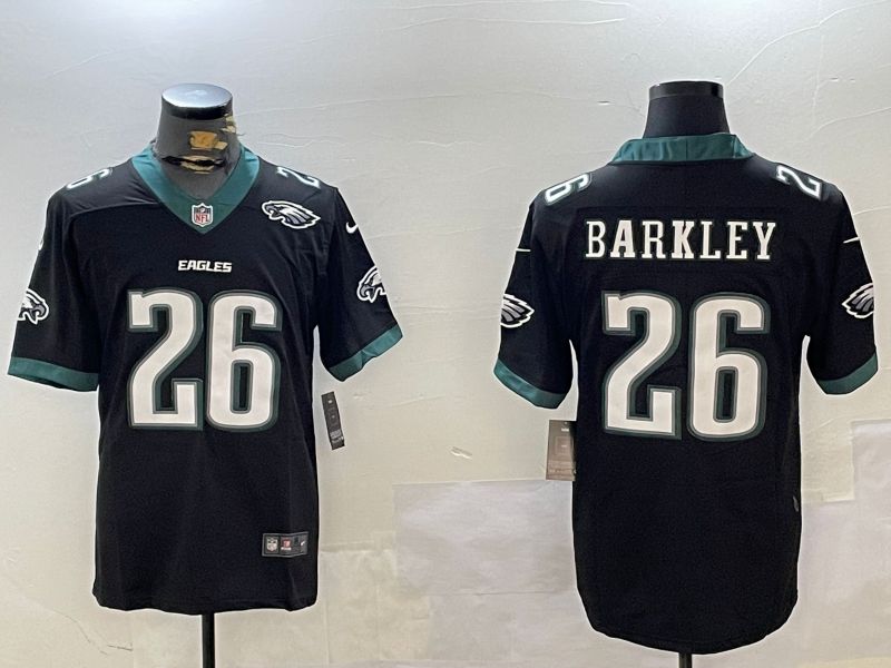Men Philadelphia Eagles #26 Barkley Black Second generation 2024 Nike Limited NFL Jersey style 2